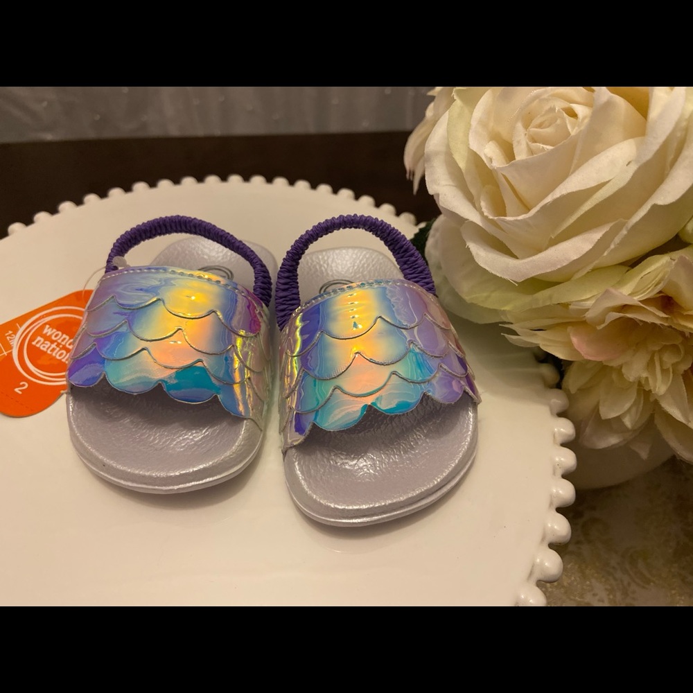 Mermaid sling back sandal for baby girl